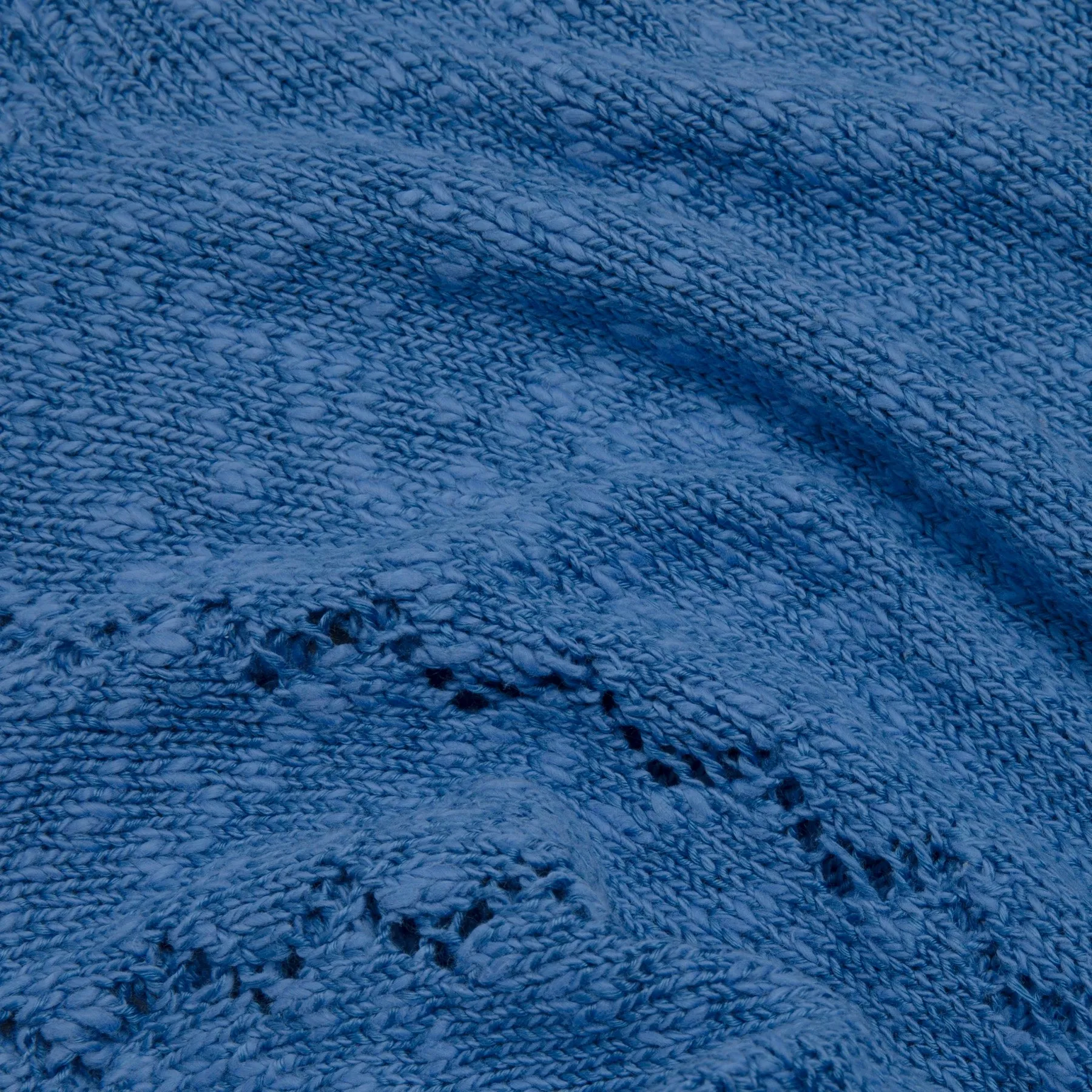 Marled Teddy Knit Wave Eyelet Lace Batwing Jumper