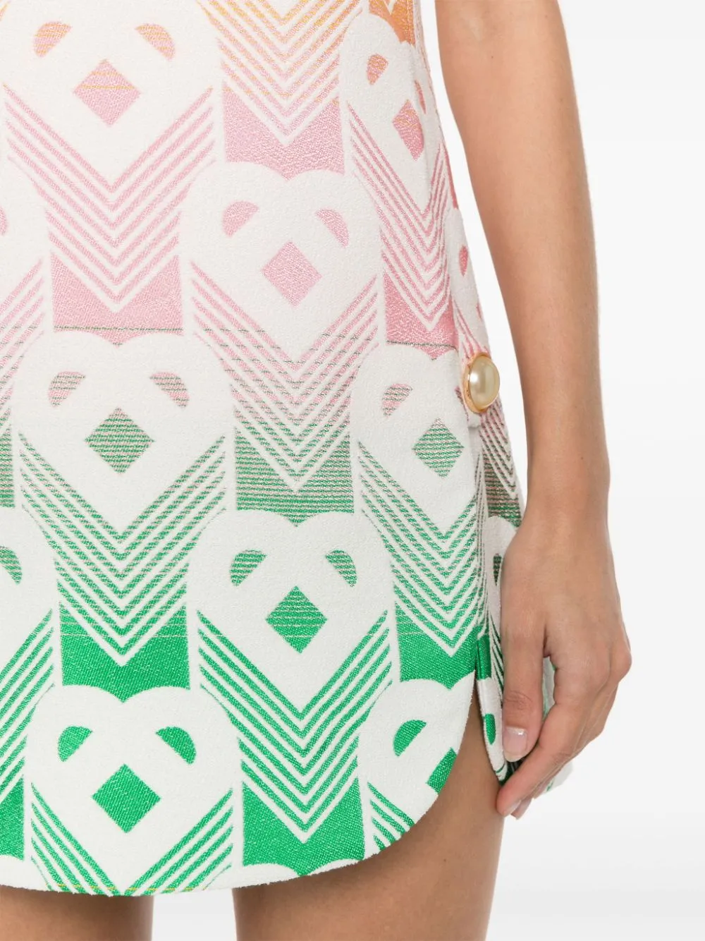 monogram-jacquard gradient mini dress