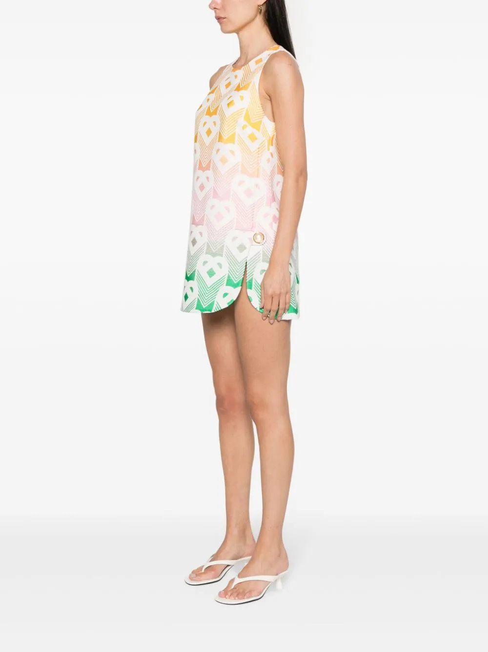 monogram-jacquard gradient mini dress