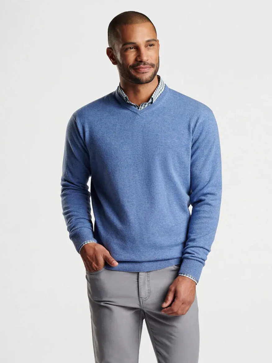 Peter Millar Crown Heritage Cashmere Sweater in Astral Blue