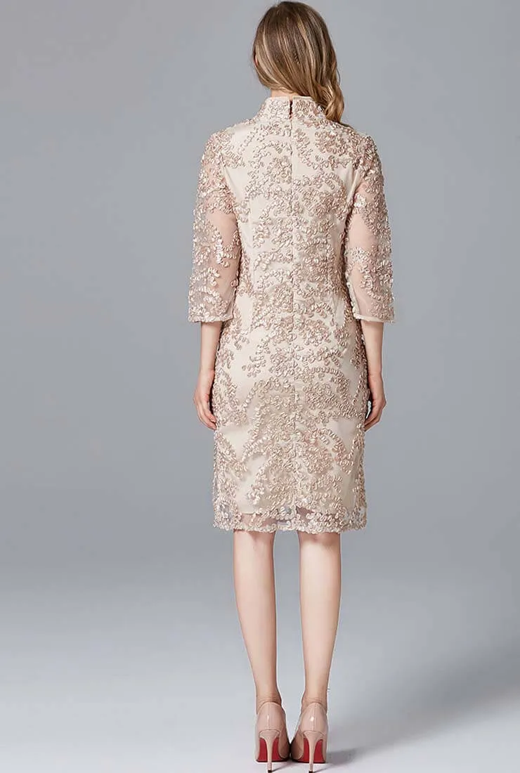 Plus Size Lace Embroidered Cheongsam Dress