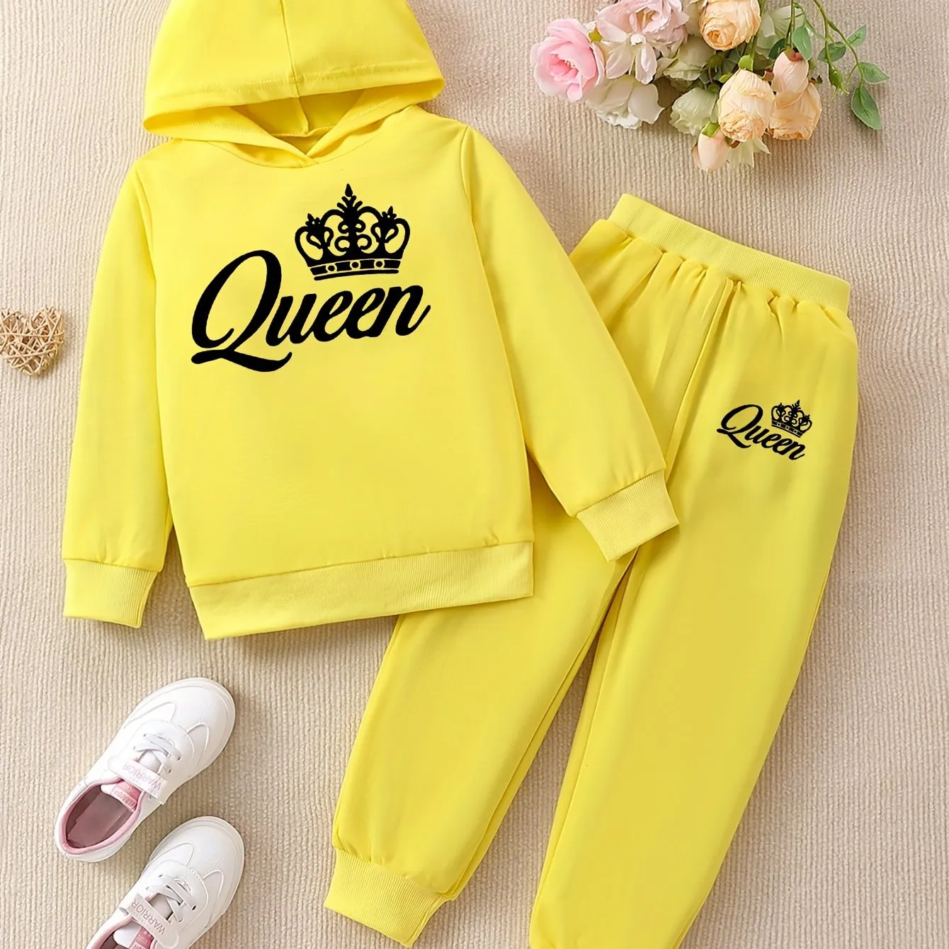 QUEEN & Crown Graphic Outfits Girls Hoodies   Jogger Pants