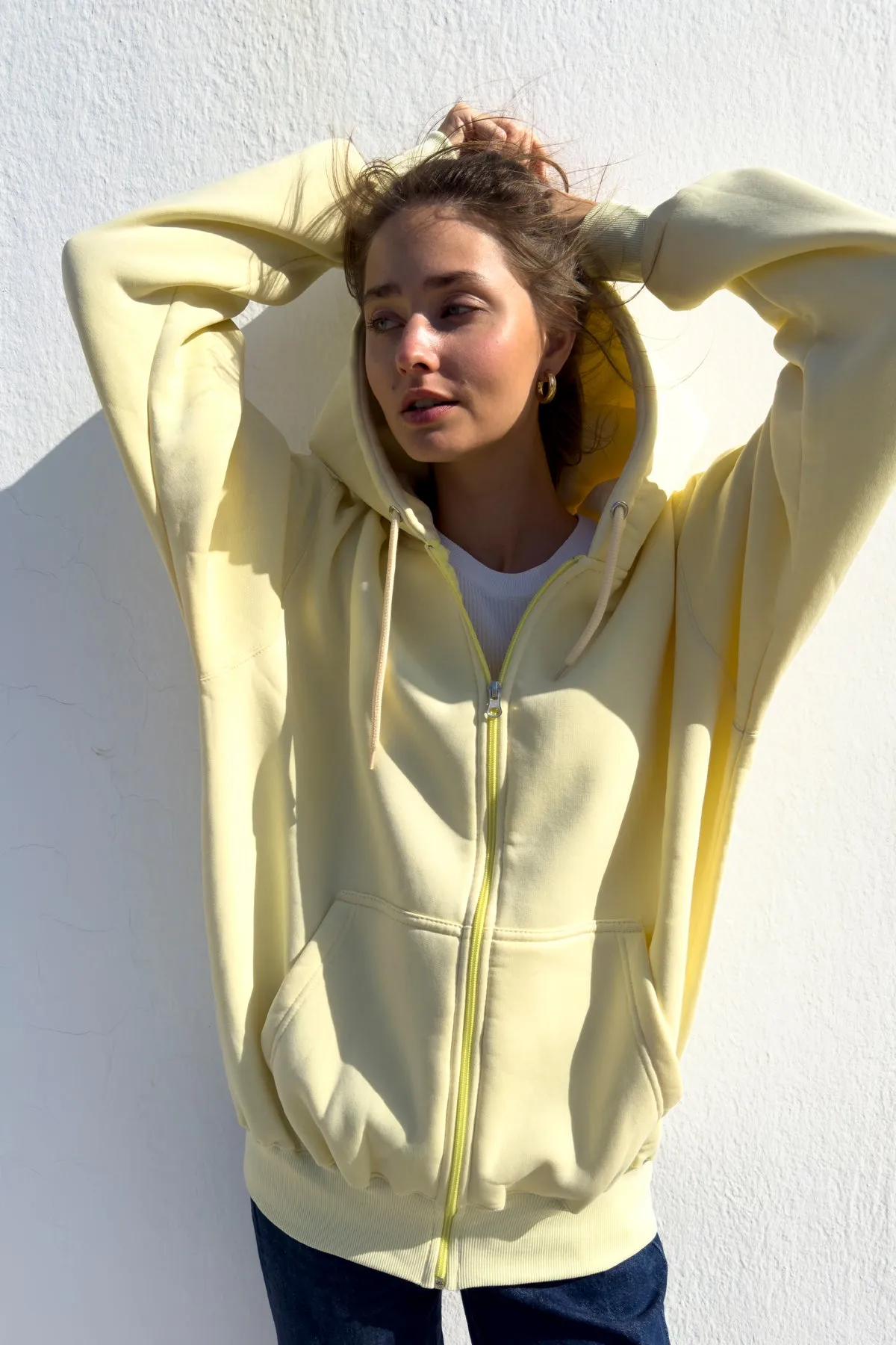 "Ksipna Ftasame" Lemon Yellow Hoodie 𝗢𝗻𝗲 𝗦𝗶𝘇𝗲
