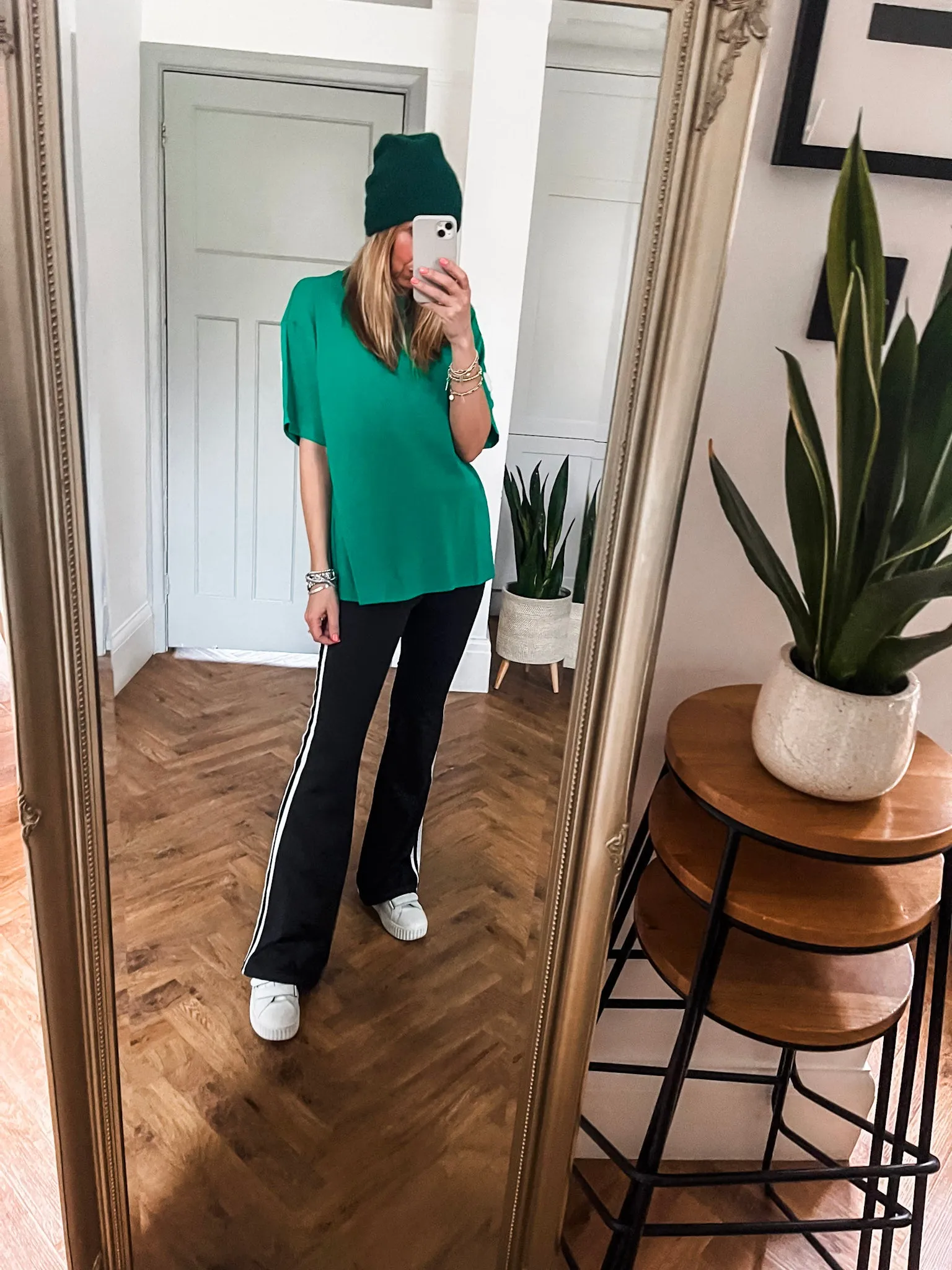 Sports Stripe Flared Leggings