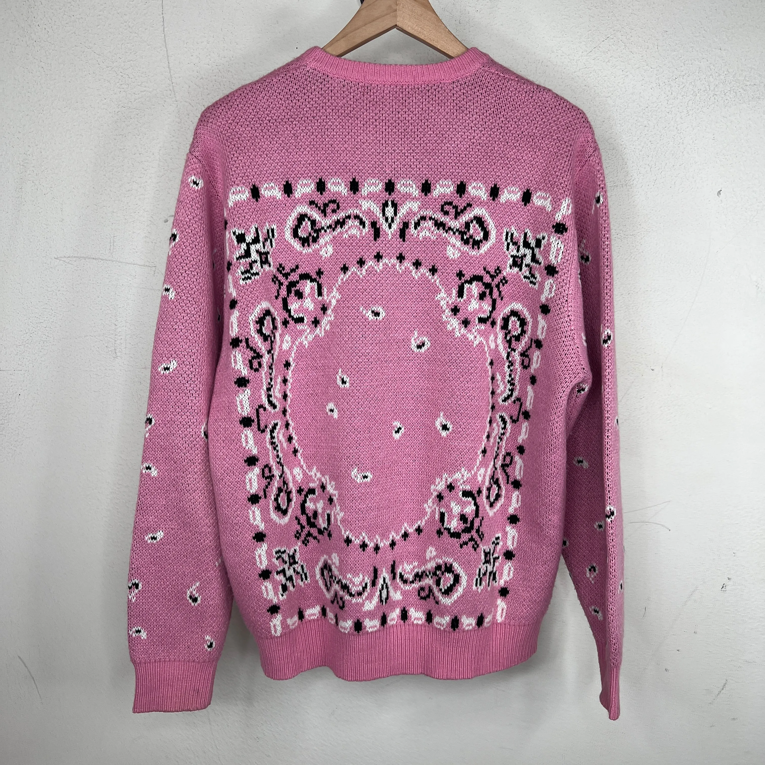 Supreme Pink Bandana Knit Sweater