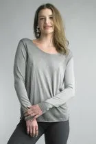 Tempo Paris Basic Long Sleeve V-Neck Knit Tee