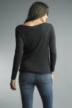 Tempo Paris Basic Long Sleeve V-Neck Knit Tee