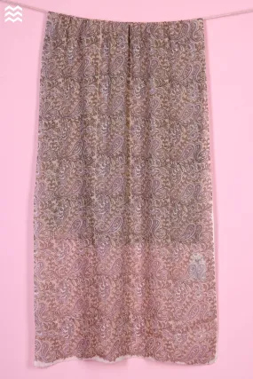 Wool Stole In Paisley Block Print