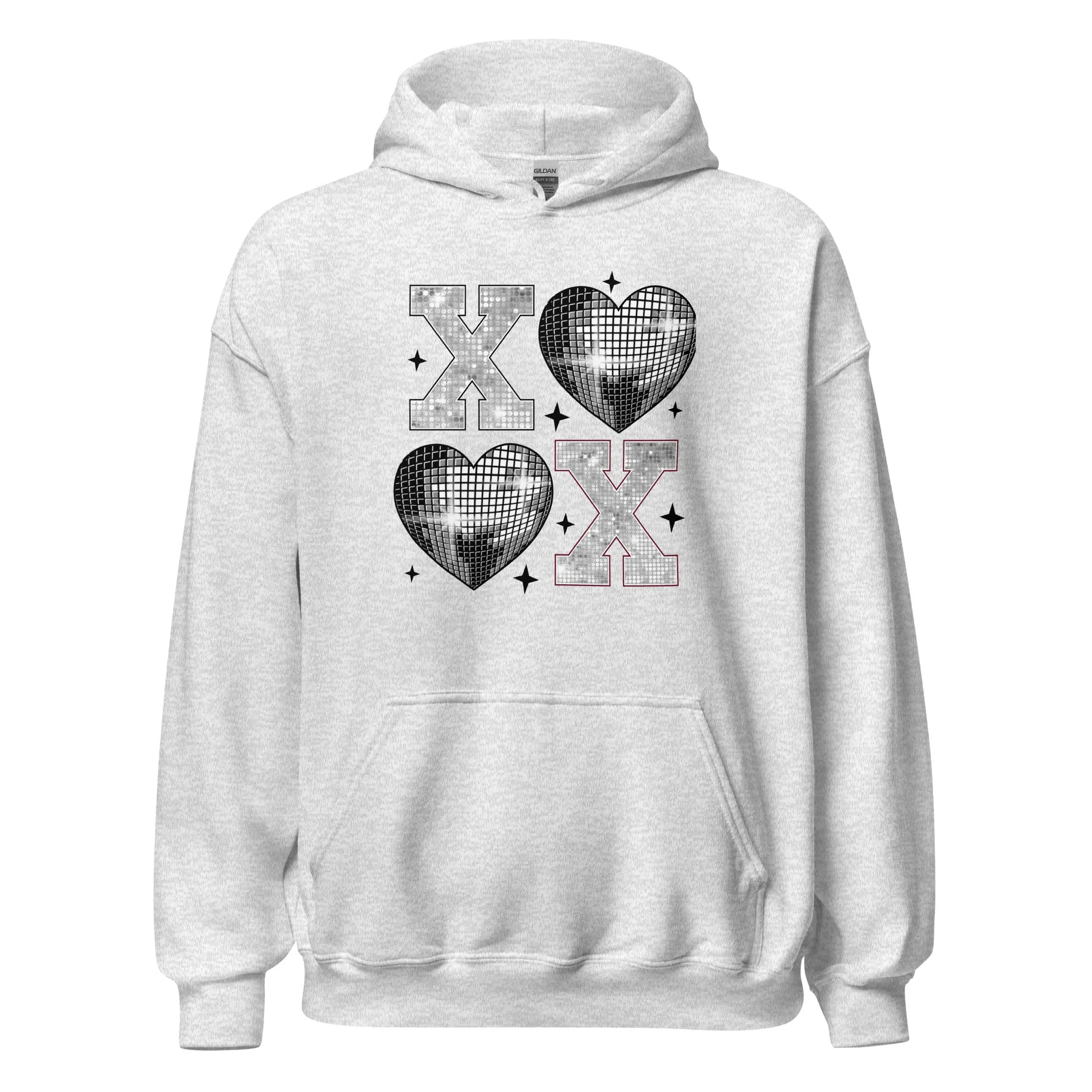 XOXO Silver - Cozy Valentine’s Day Hoodie – Romantic Designs for 2025