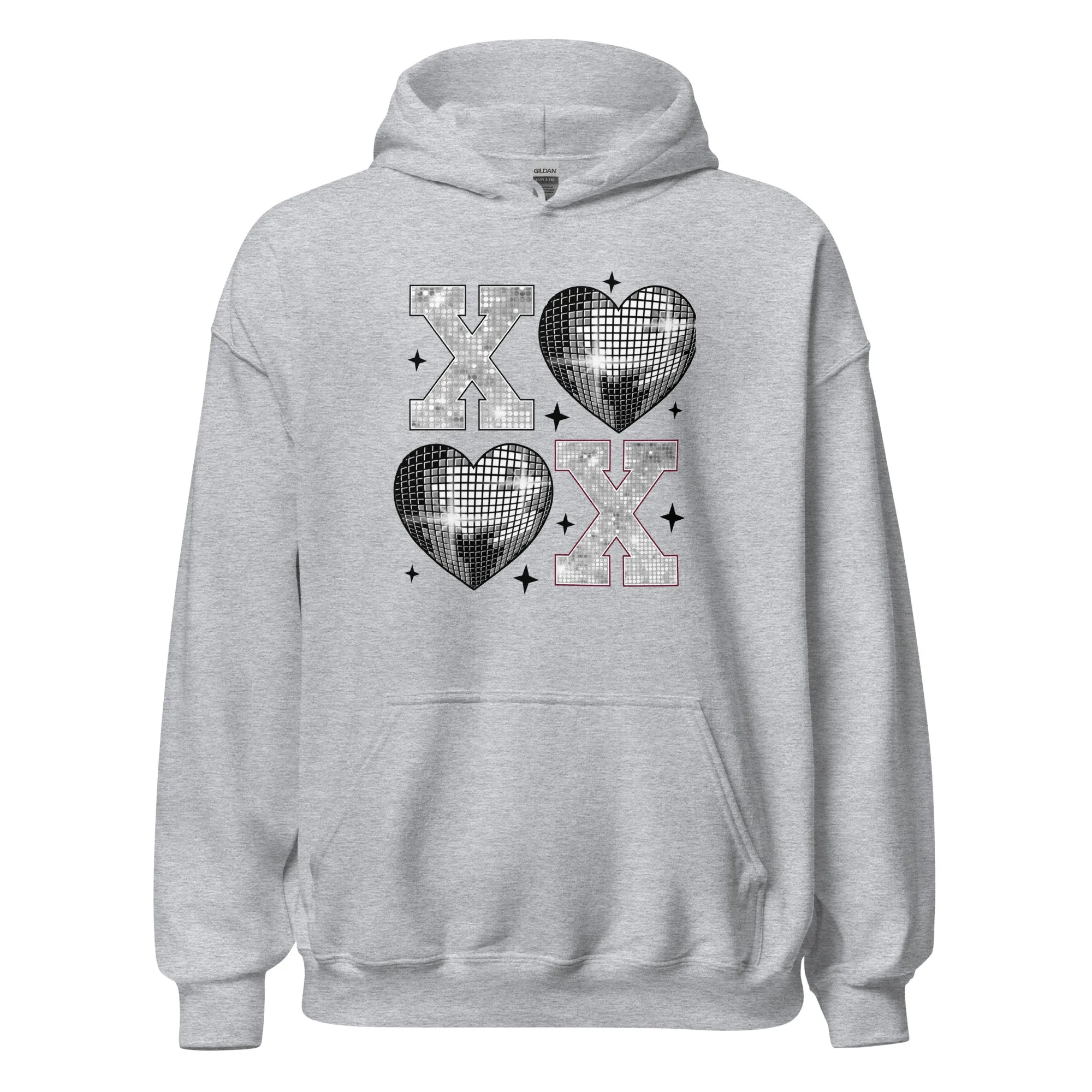 XOXO Silver - Cozy Valentine’s Day Hoodie – Romantic Designs for 2025